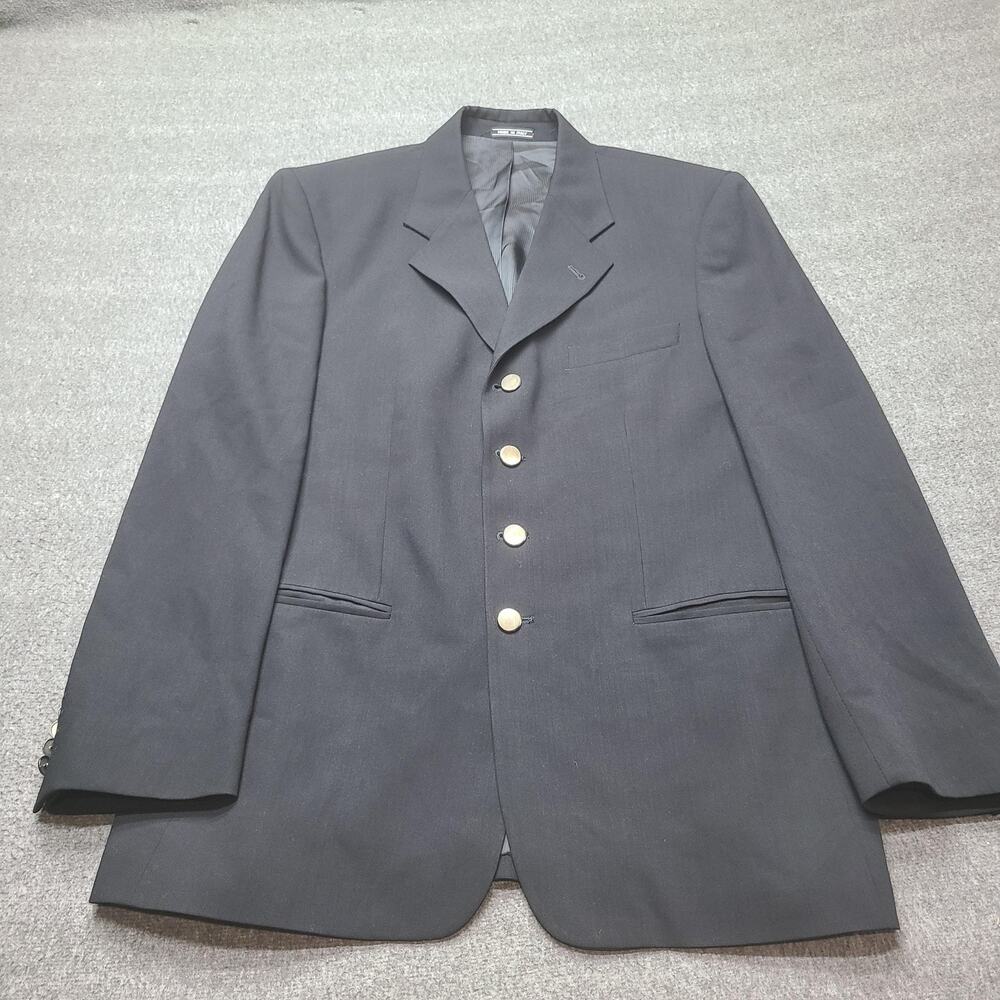 Zanetti Blazer Mens 42R Super 100s Wool Gold Buttons Made in‎ Italy Tollegno